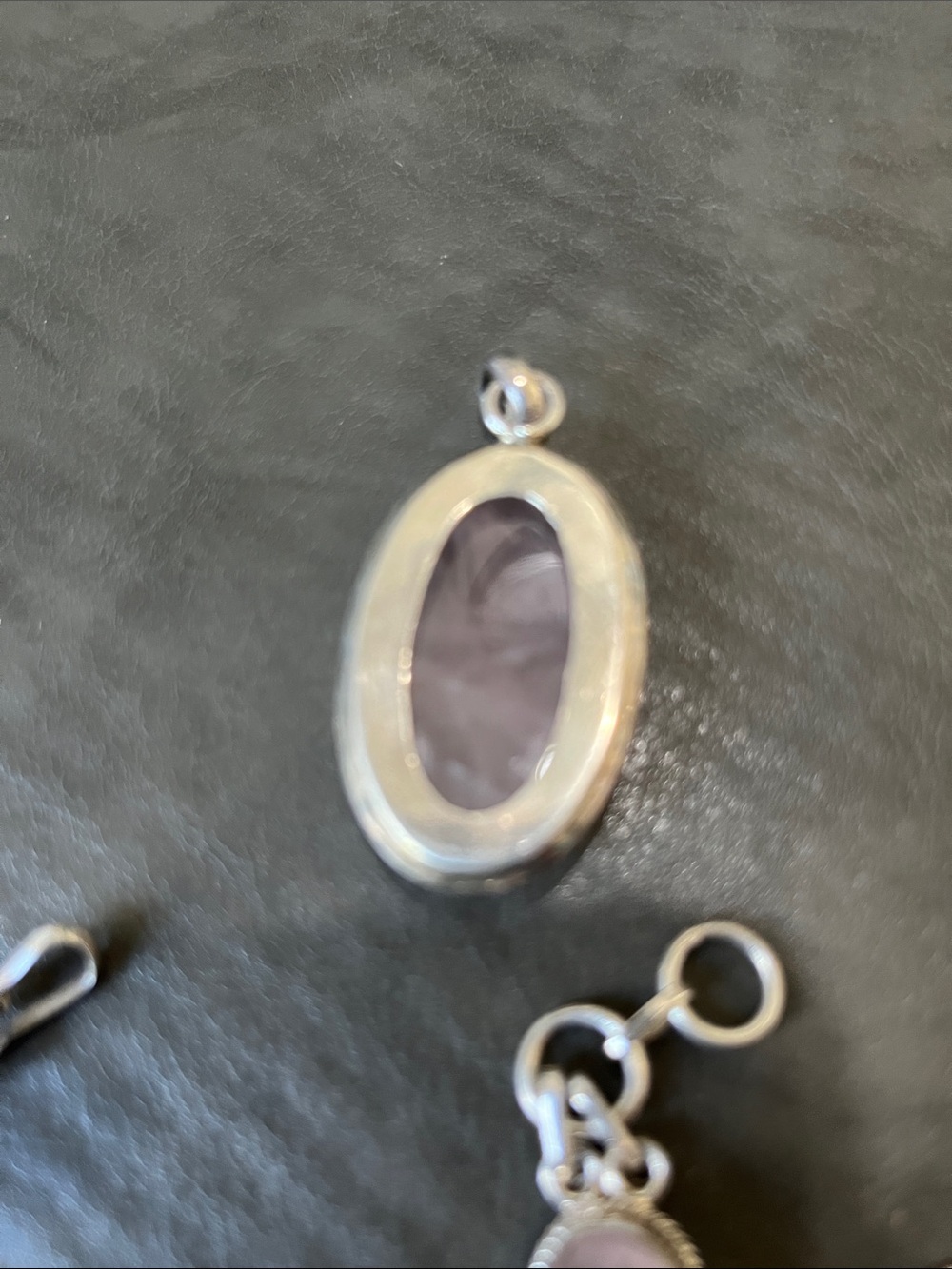 Sterling Silver Rose Quartz Bracelet with Matching Pendant - Pink - Picture 4 of 5